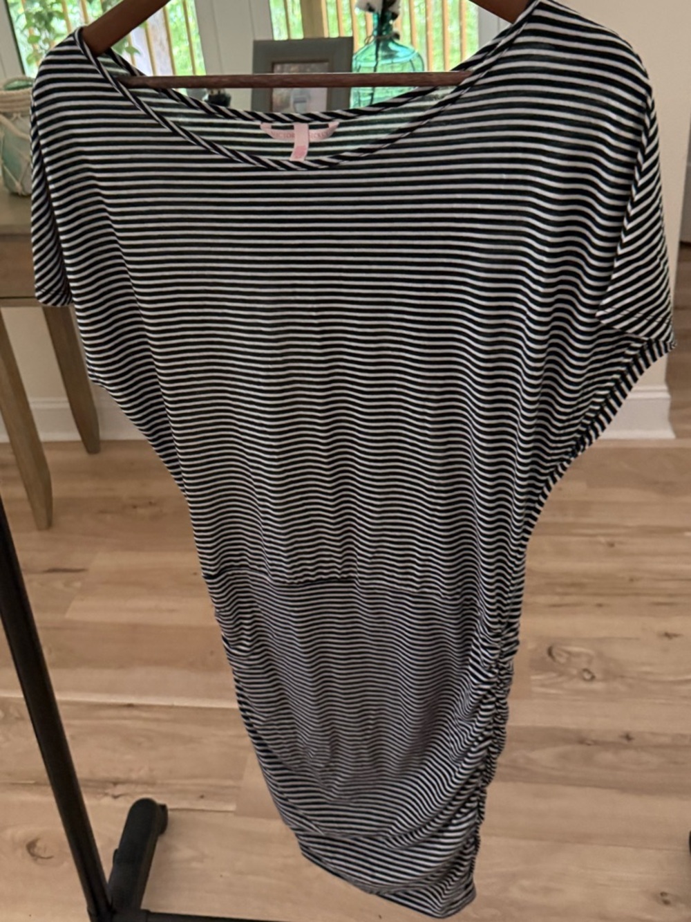Victoria's Secret Black and White Striped Swim Cover Up Size Small